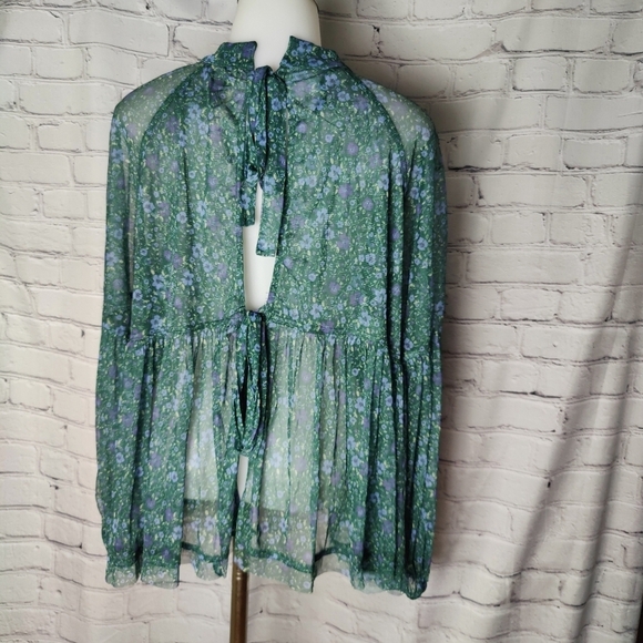 Free People Sweet Heart Top in Emerald Combo Size Small NWT - Picture 4 of 7